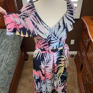 Floral layered to the floor dress